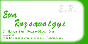 eva rozsavolgyi business card